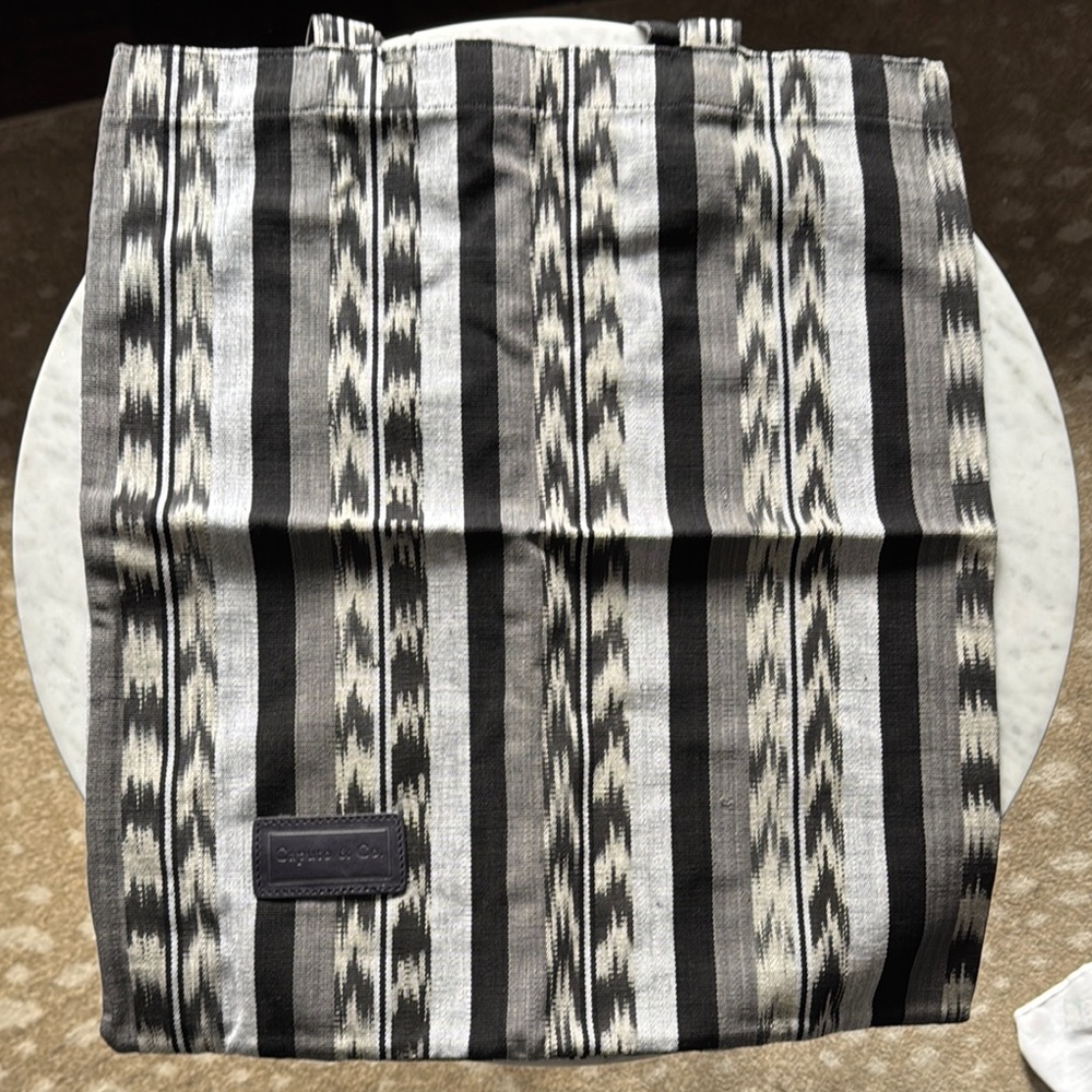 Caputo & Co. Black and White Striped Bag